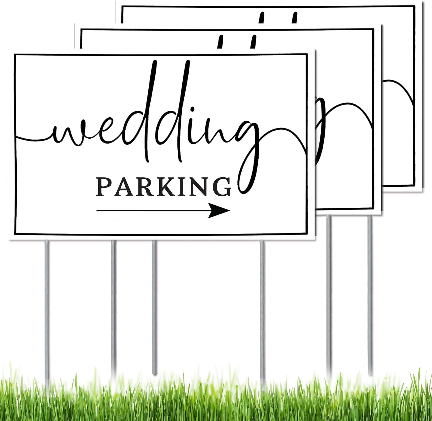 SCNWQ wedding signs 3-pack Parking This Way signals guide guests to parking clearly