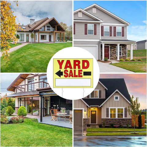 SCNWQ yard sale signs vibrant graphics to attract passersby