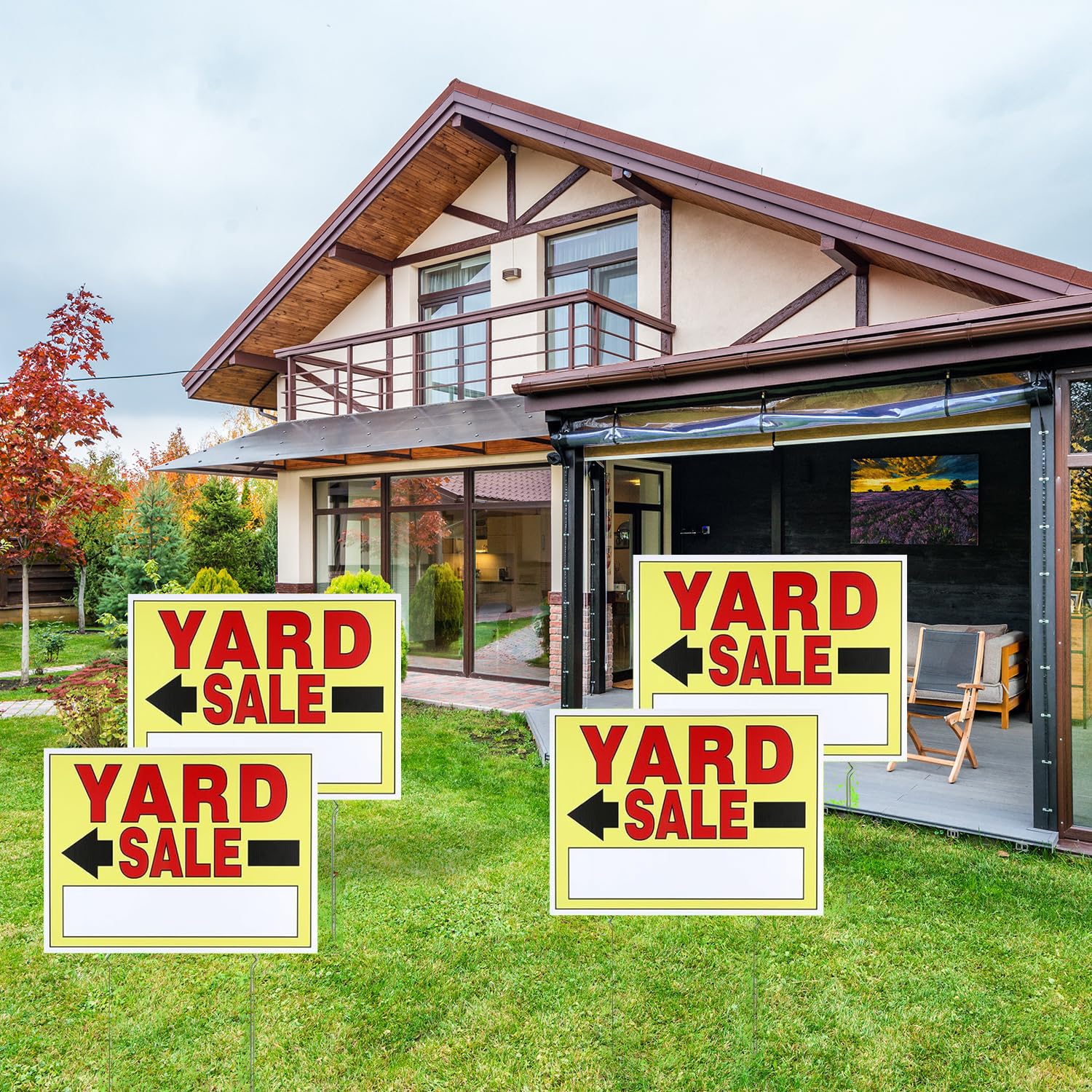 SCNWQ yard sale signs double-sided 16x12 inches for high visibility