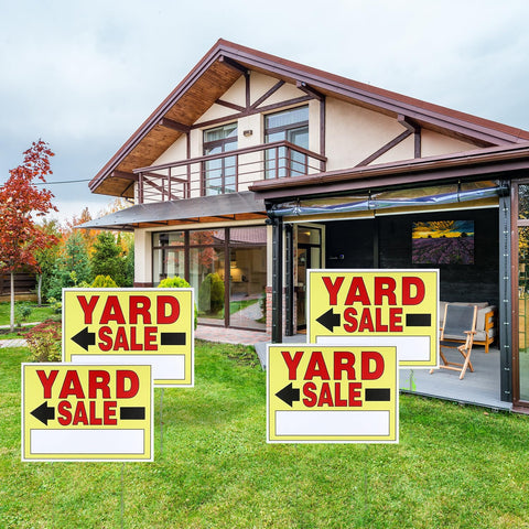SCNWQ yard sale signs double-sided 16x12 inches for high visibility