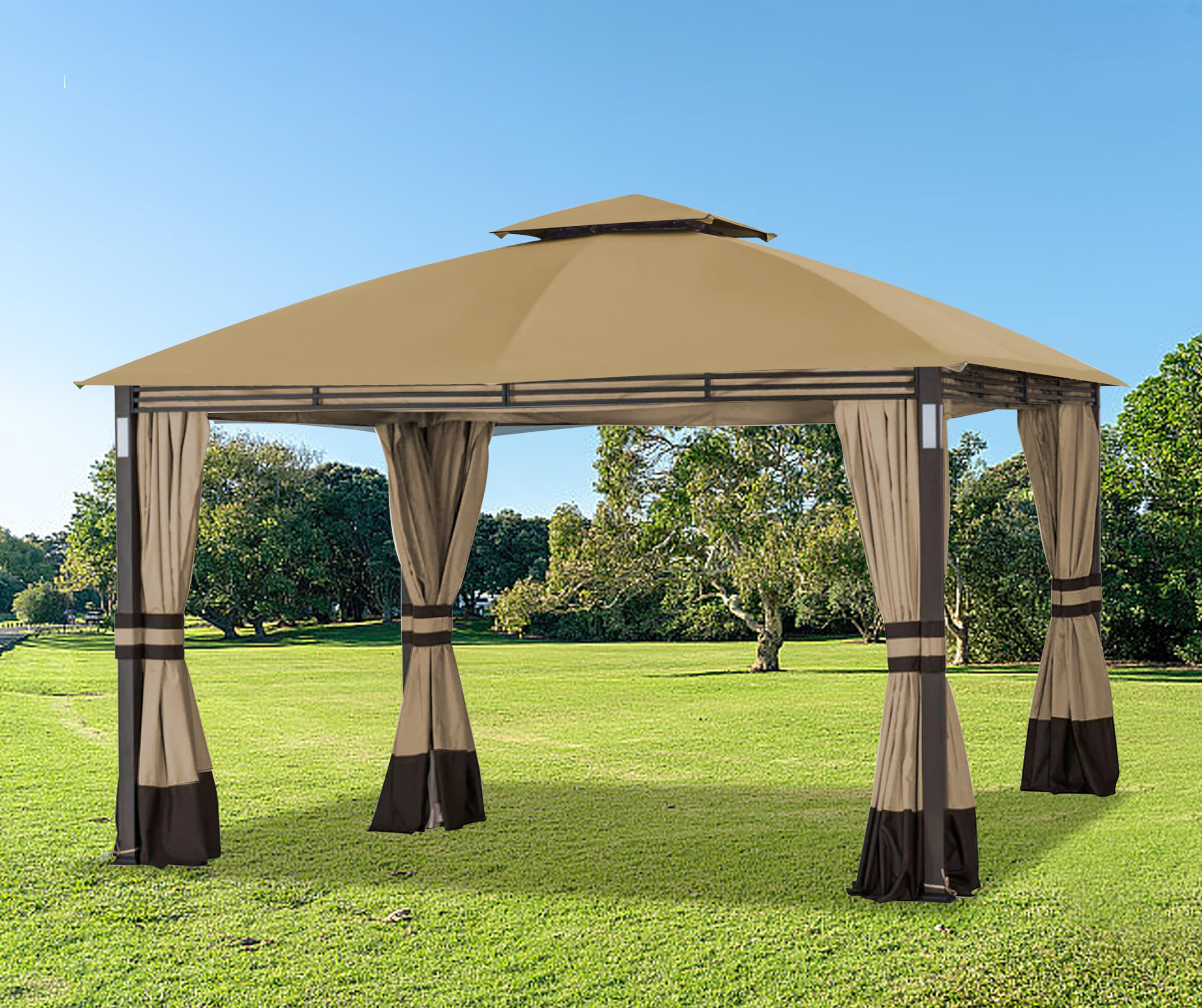 SCOCANOPY beige outdoor gazebo top blending with garden décor