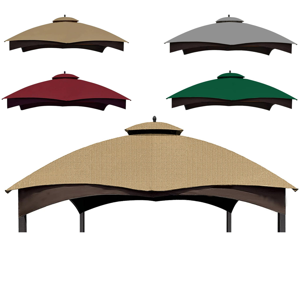 SCOCANOPY beige ripstop replacement top front view shows durable fabric for outdoor shade.