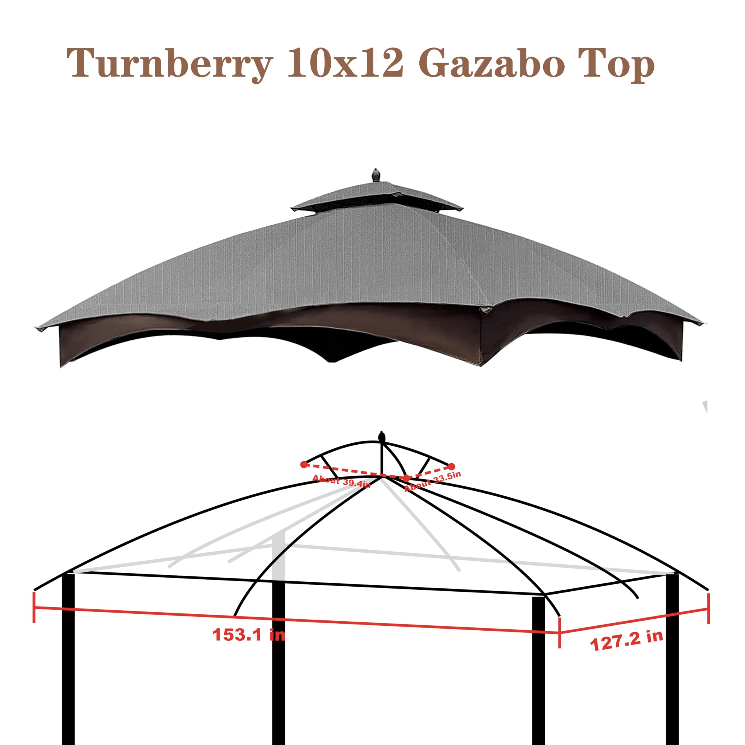 SCOCANOPY big top 153x127 inch layout for a 10x12 gazebo