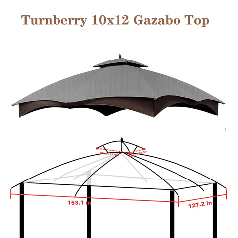 SCOCANOPY big top 153x127 inch layout for a 10x12 gazebo