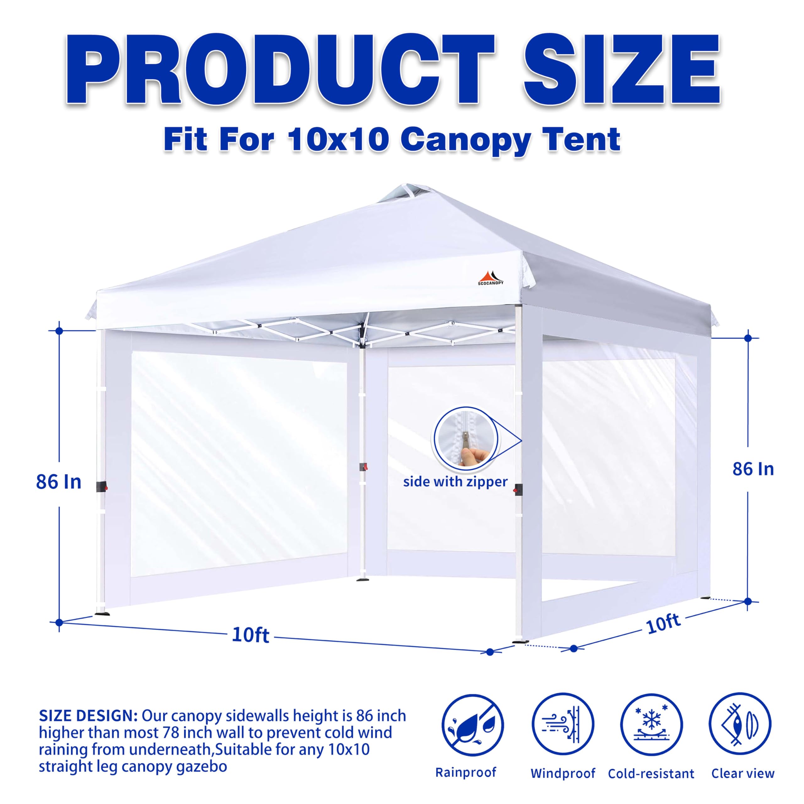 SCOCANOPY clear window sidewall sideview panel lets light in while showcasing displays