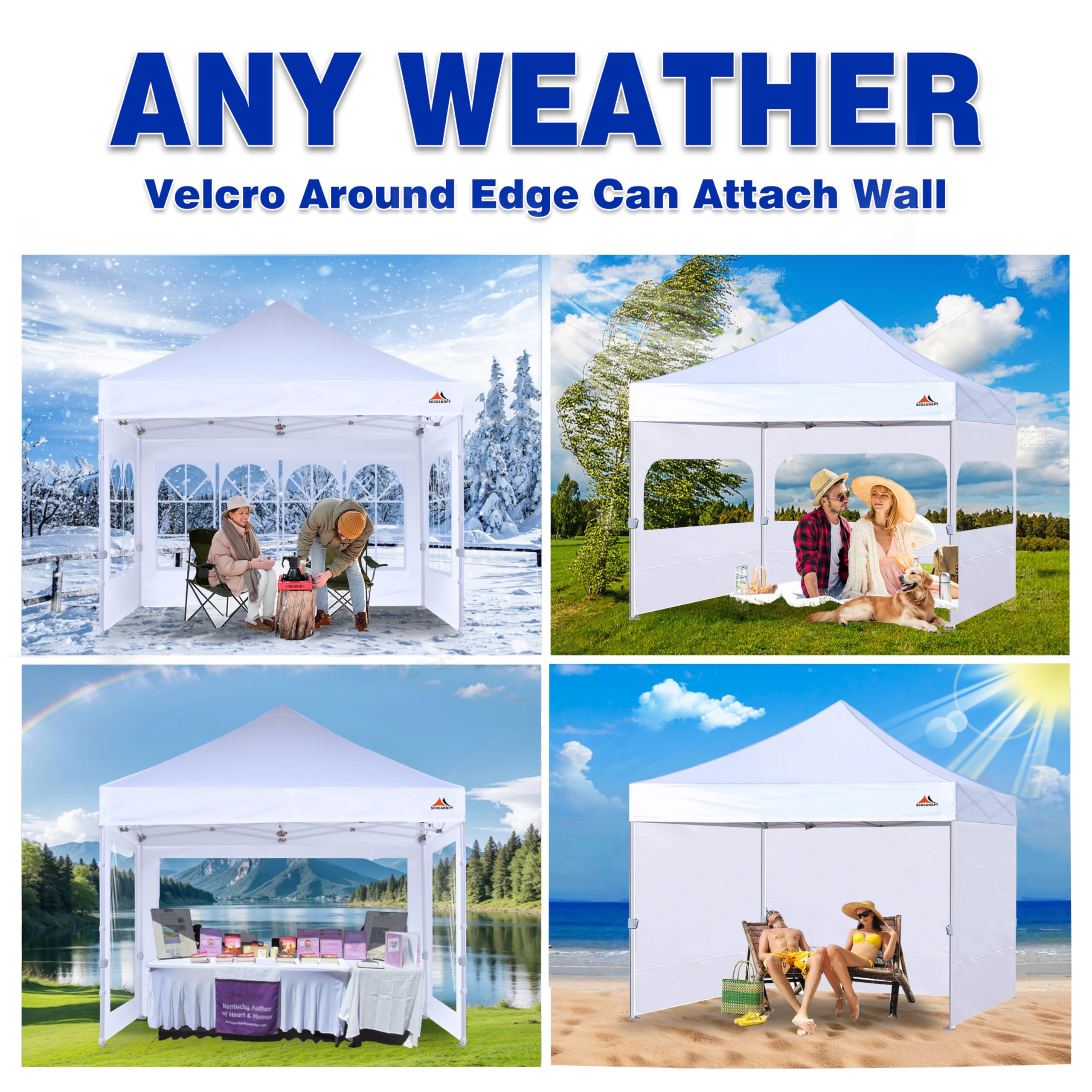 Easy Velcro strap installation for a quick, secure canopy setup