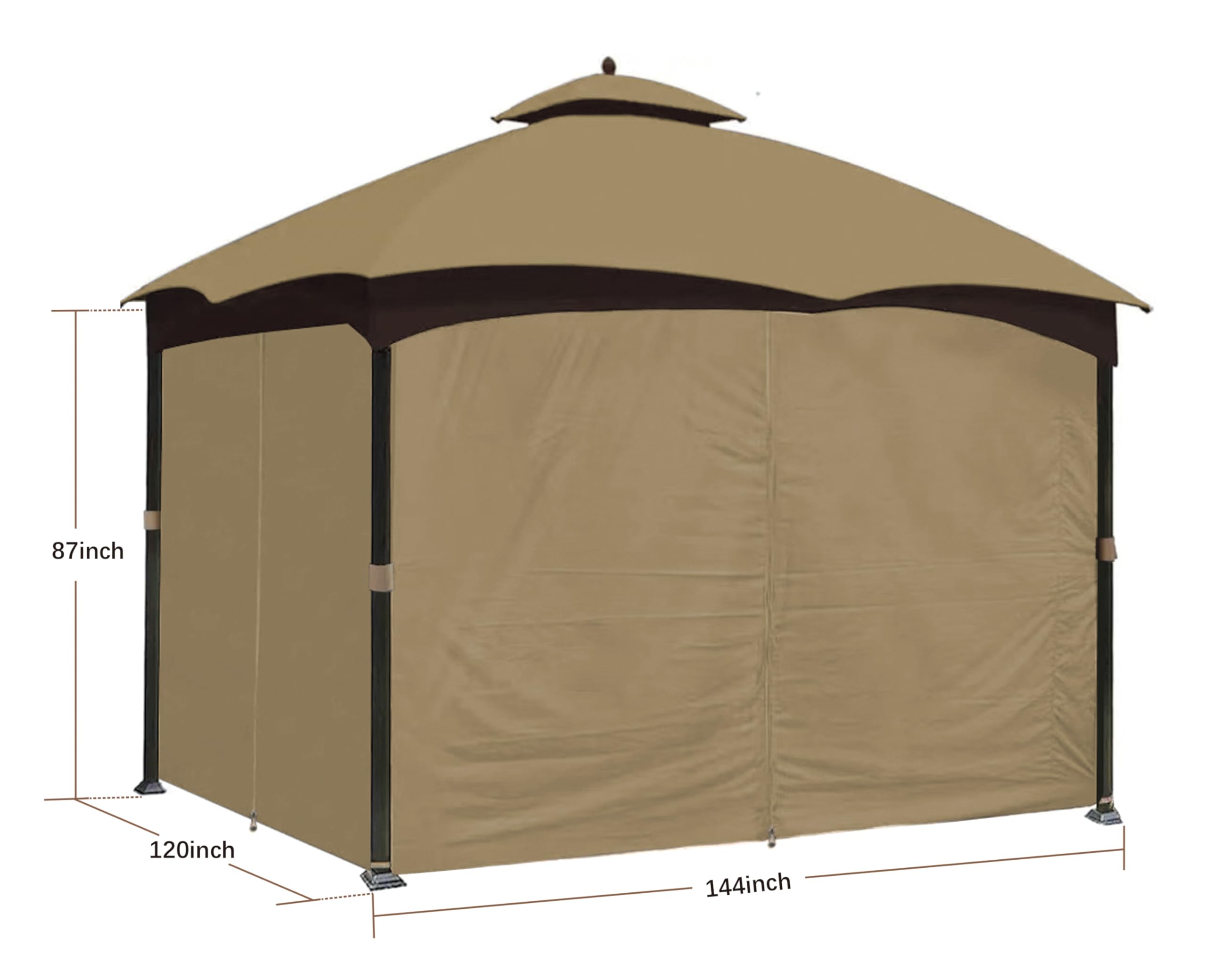 SCOCANOPY beige privacy sidewall for gazebo enhances seclusion while blocking wind