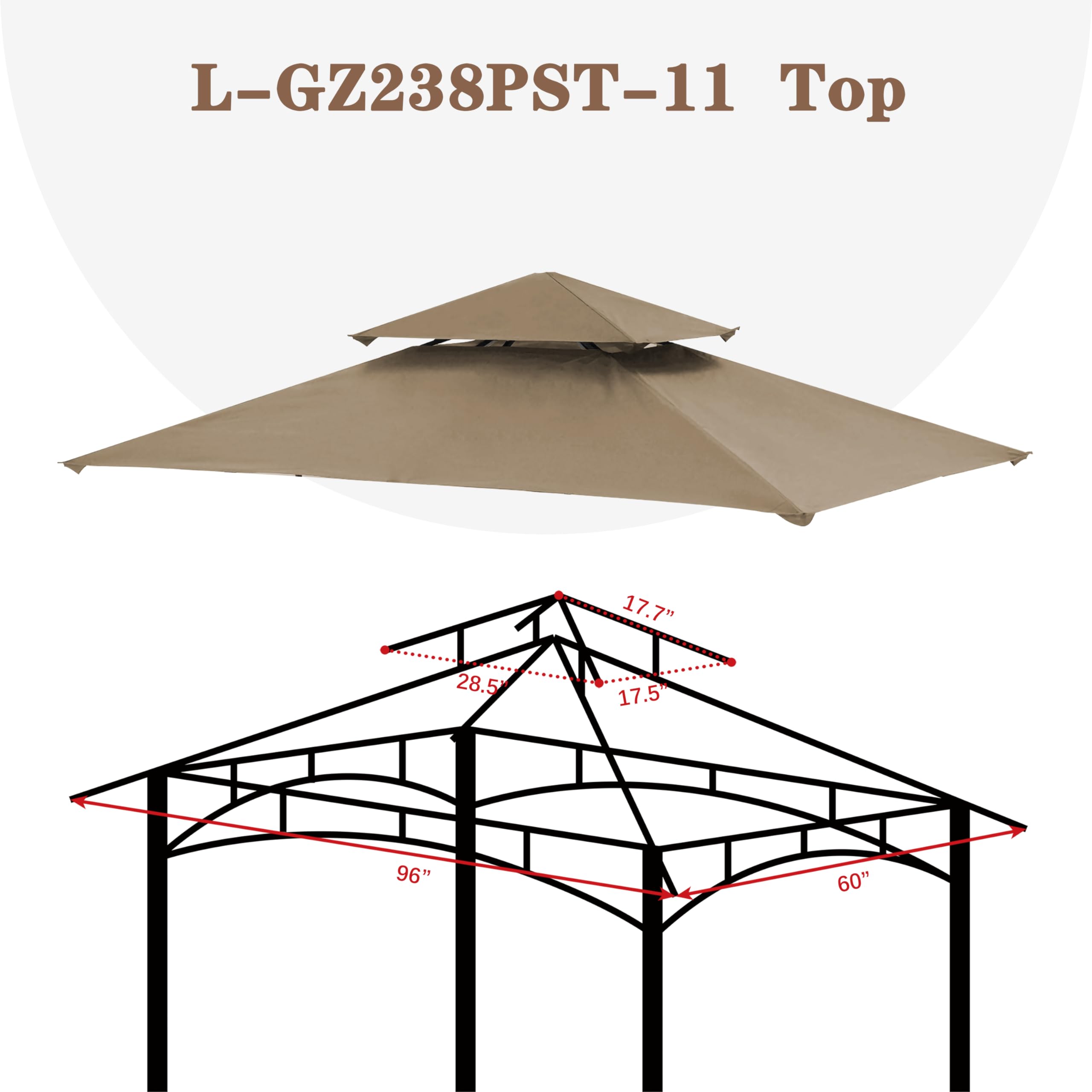 SCOCANOPY gazebo roof top corner detail demonstrating fit to gazebo frame.