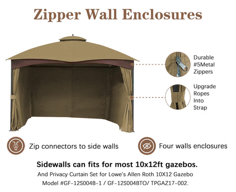 SCOCANOPY beige sidewall installation guides for quick setup on your gazebo