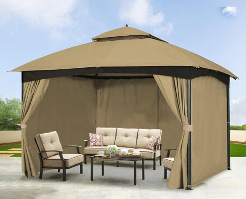 SCOCANOPY weather-resistant fabric keeps shade and rain out