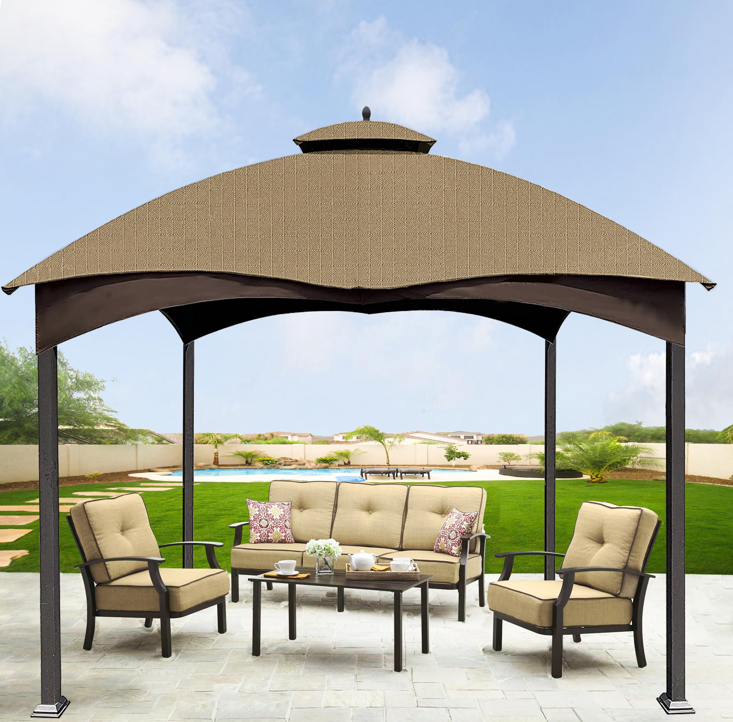 SCOCANOPY khaki ripstop top with accessories compatibility for extended shade