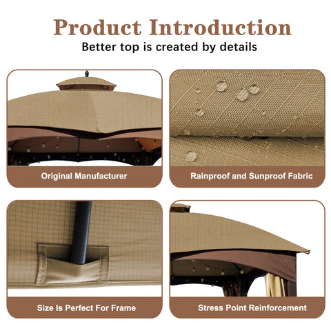SCOCANOPY khaki ripstop top fit for GF-12S004B-1 showcases model-specific alignment