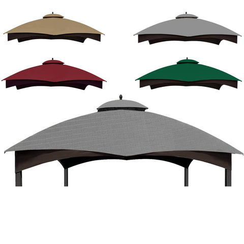 SCOCANOPY replacement top for Lowe's gazebo front view, durable grey ripstop fabric