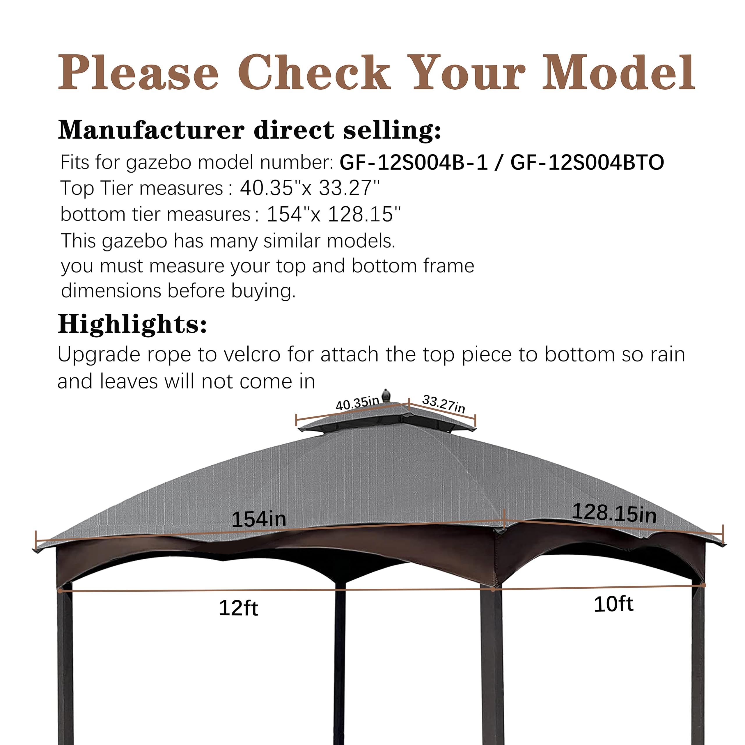 SCOCANOPY Lowe's gazebo top close-up texture, grey ripstop with tear resistance for durability