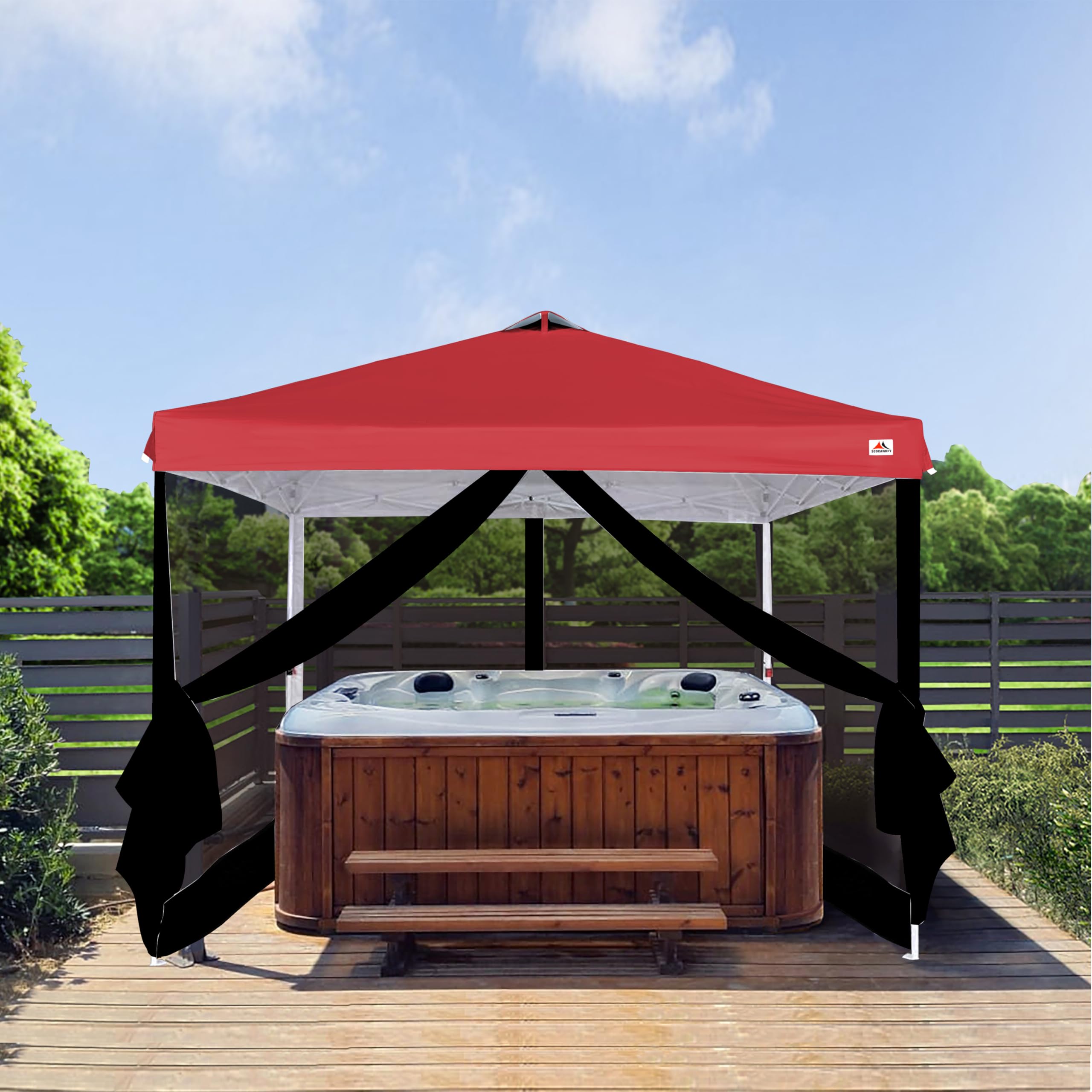 SCOCANOPY mesh sidewall features double doors for easy entry and exit