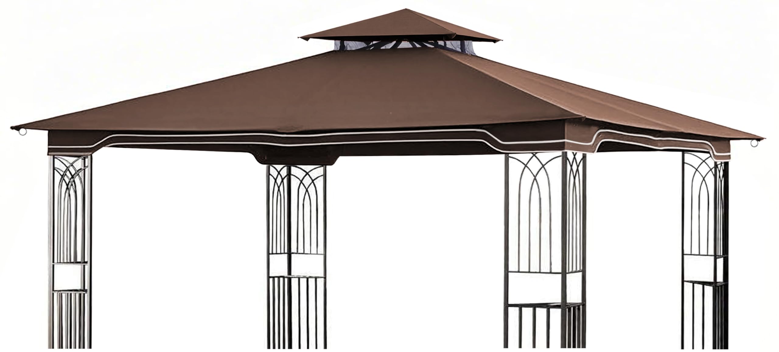 SCOCANOPY Regency II canopy top provides shade for a 10x12 gazebo.