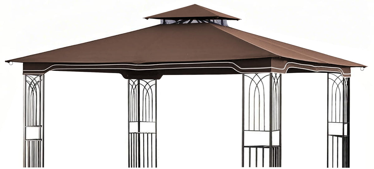 SCOCANOPY Regency II canopy top provides shade for a 10x12 gazebo.