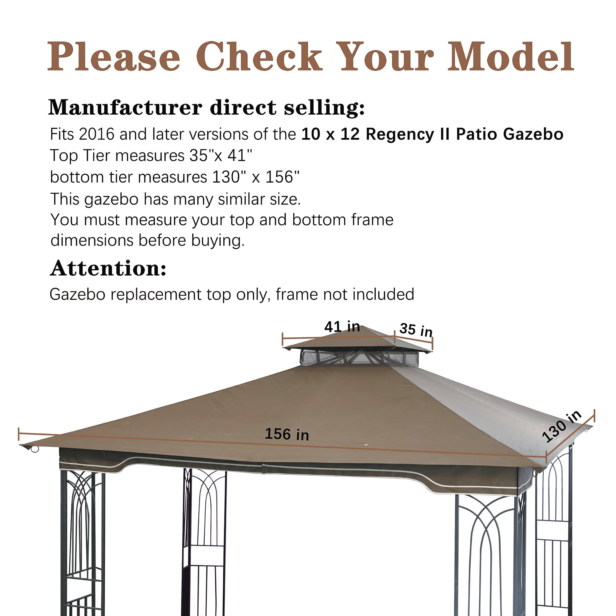 SCOCANOPY canopy side view of 10x12 Regency II, weather resistance