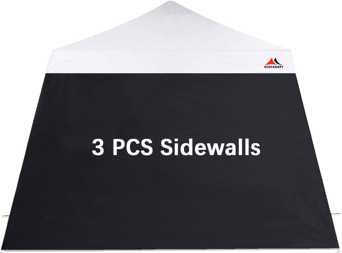 SCOCANOPY SideWall for 10x10 slant-leg canopy, front view showing full coverage