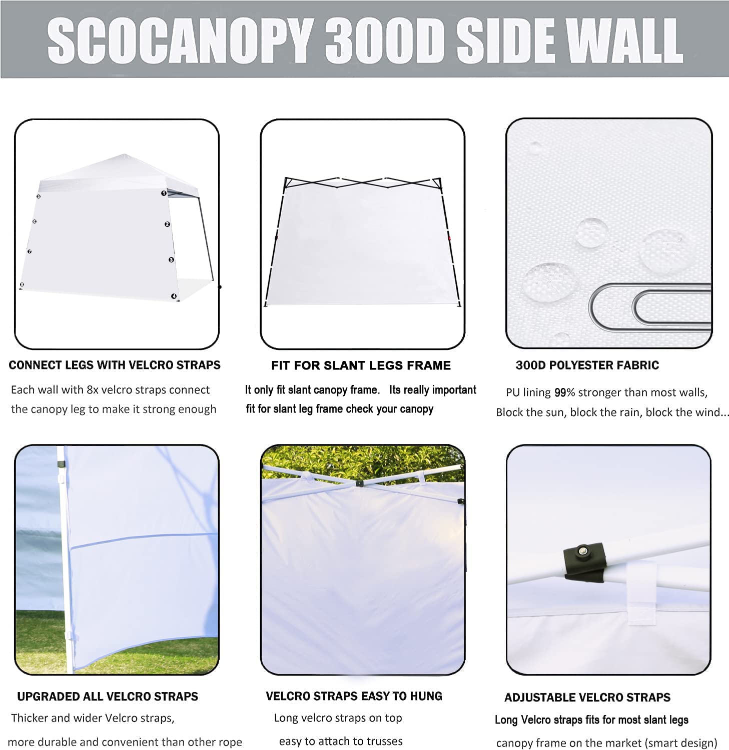 SCOCANOPY fabric close-up showing waterproof PU lining
