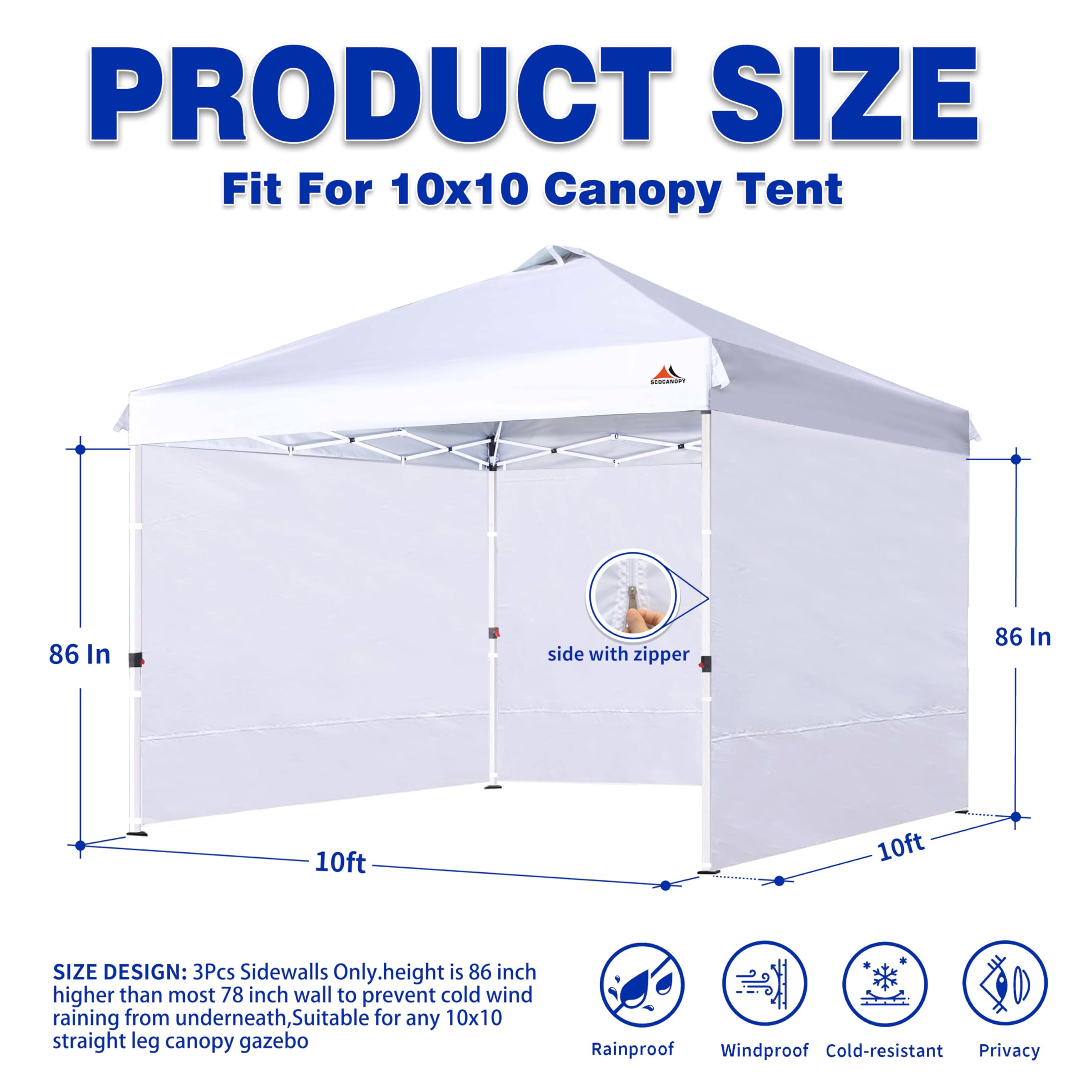 SCOCANOPY SunWall 86x120-inch panel covers more area for shaded events.