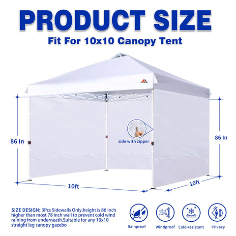 SCOCANOPY SunWall 86x120-inch panel covers more area for shaded events.