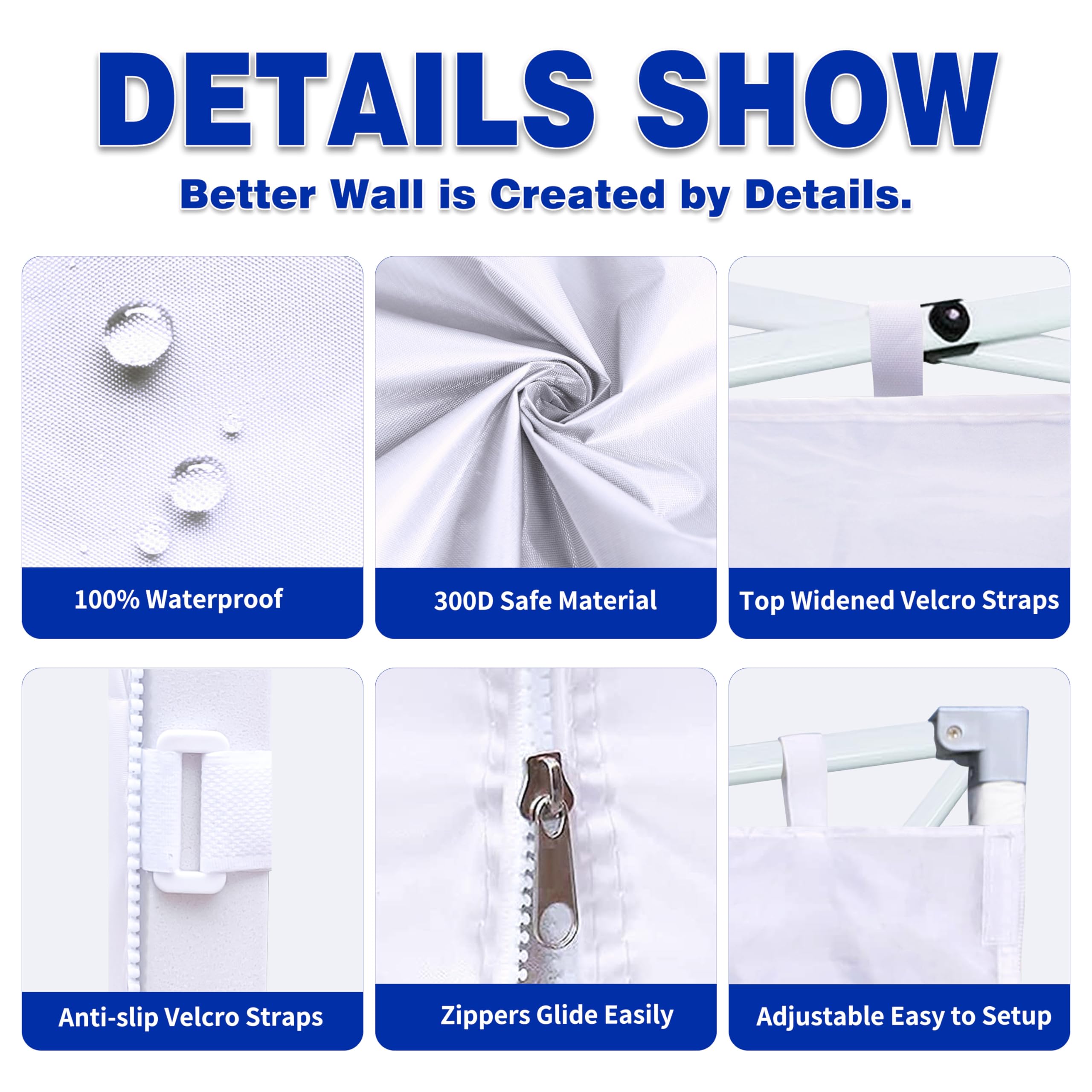 SCOCANOPY SunWall zipper closure ensures secure corner seals against rain.