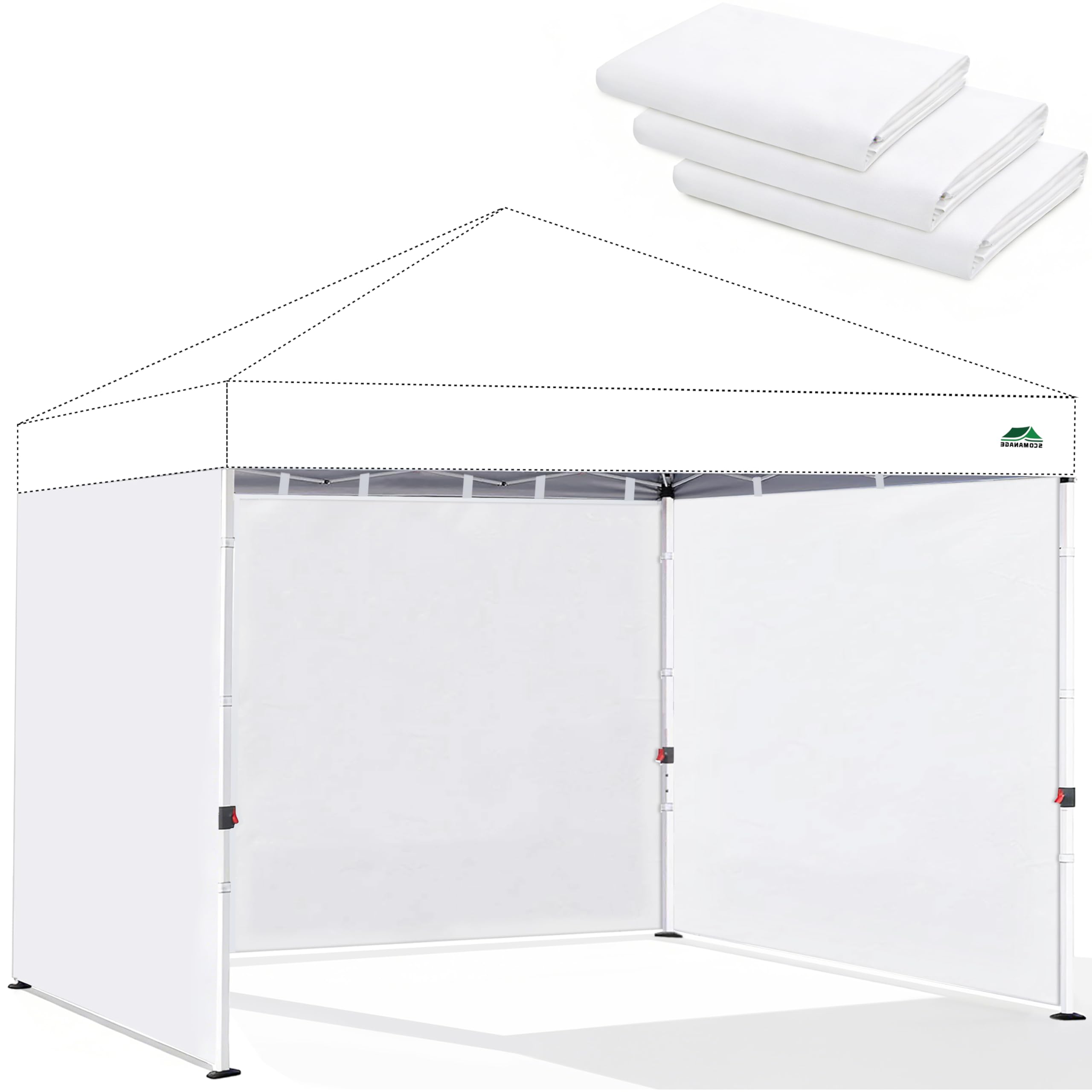 SCOMANAGE canopy sidewall 6.5x10 front view offering privacy and protection.