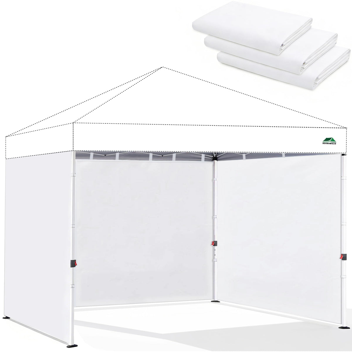 SCOMANAGE canopy sidewall 6.5x10 front view offering privacy and protection.
