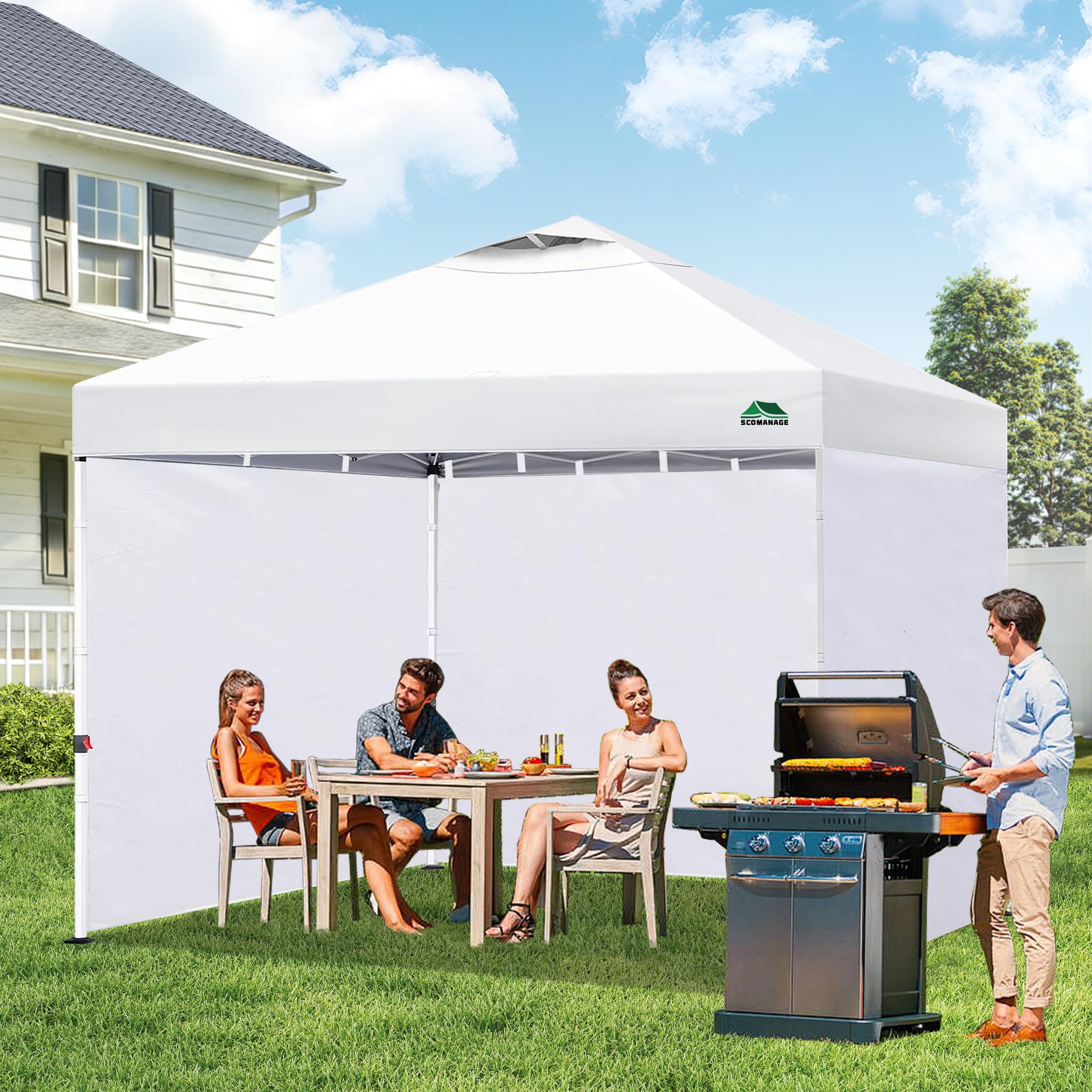 SCOMANAGE 6.5x10 sidewall fits straight-leg canopies and tents.
