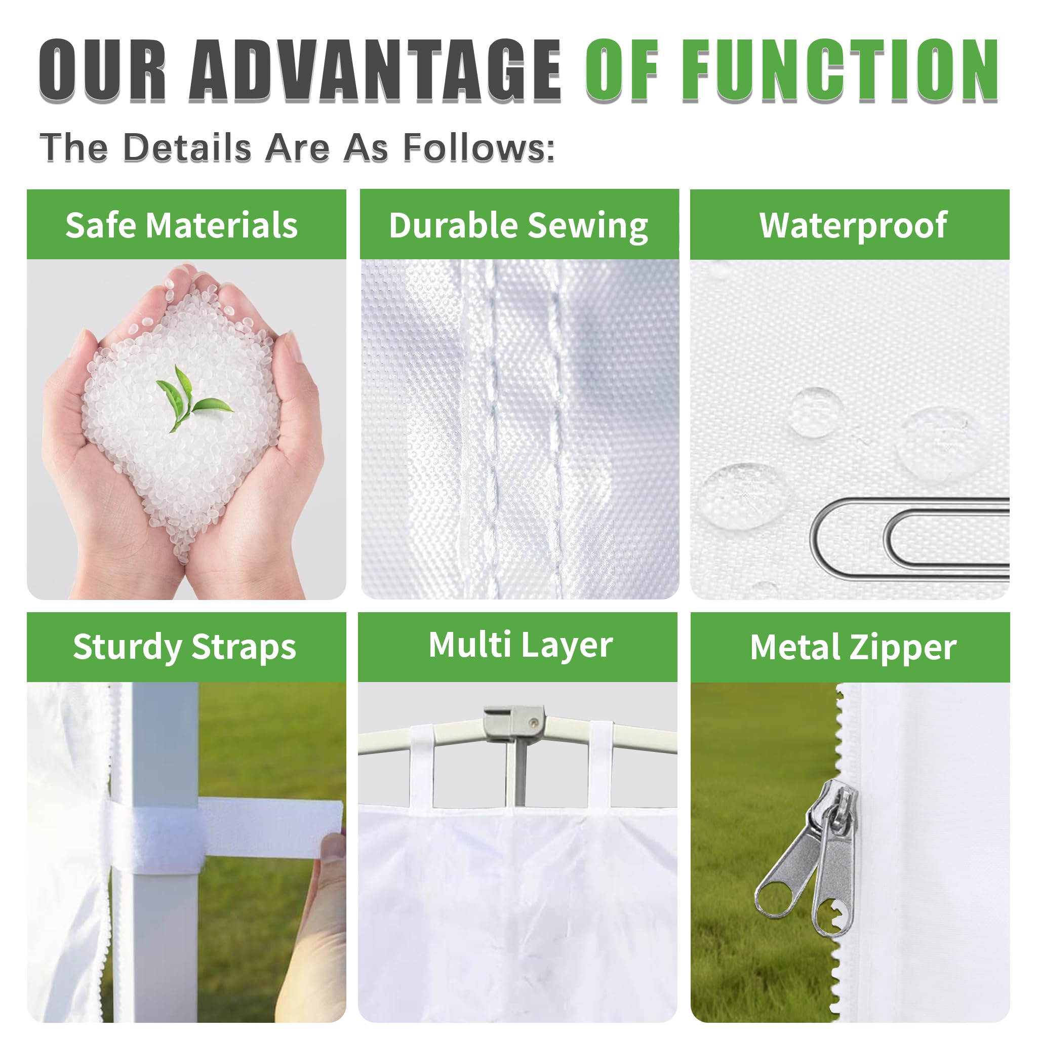 SCOMANAGE waterproof 300D polyester sidewall keeps rain out effectively.