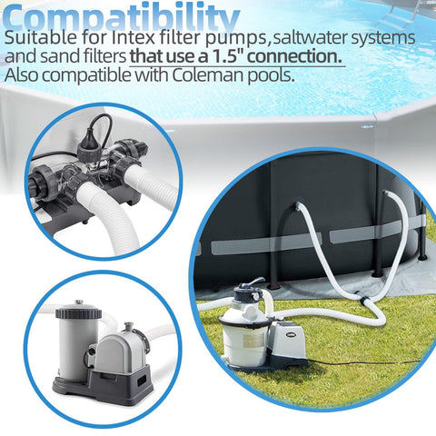 Sconva pool hose close-up highlights durable flexible polyethylene material.
