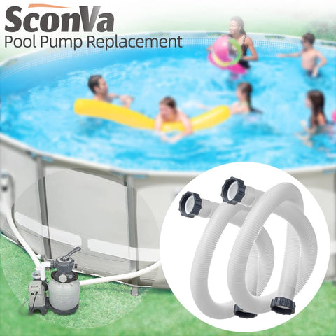 Sconva 1.5-inch hose set ideal for saltwater or sand filters in backyard pools.