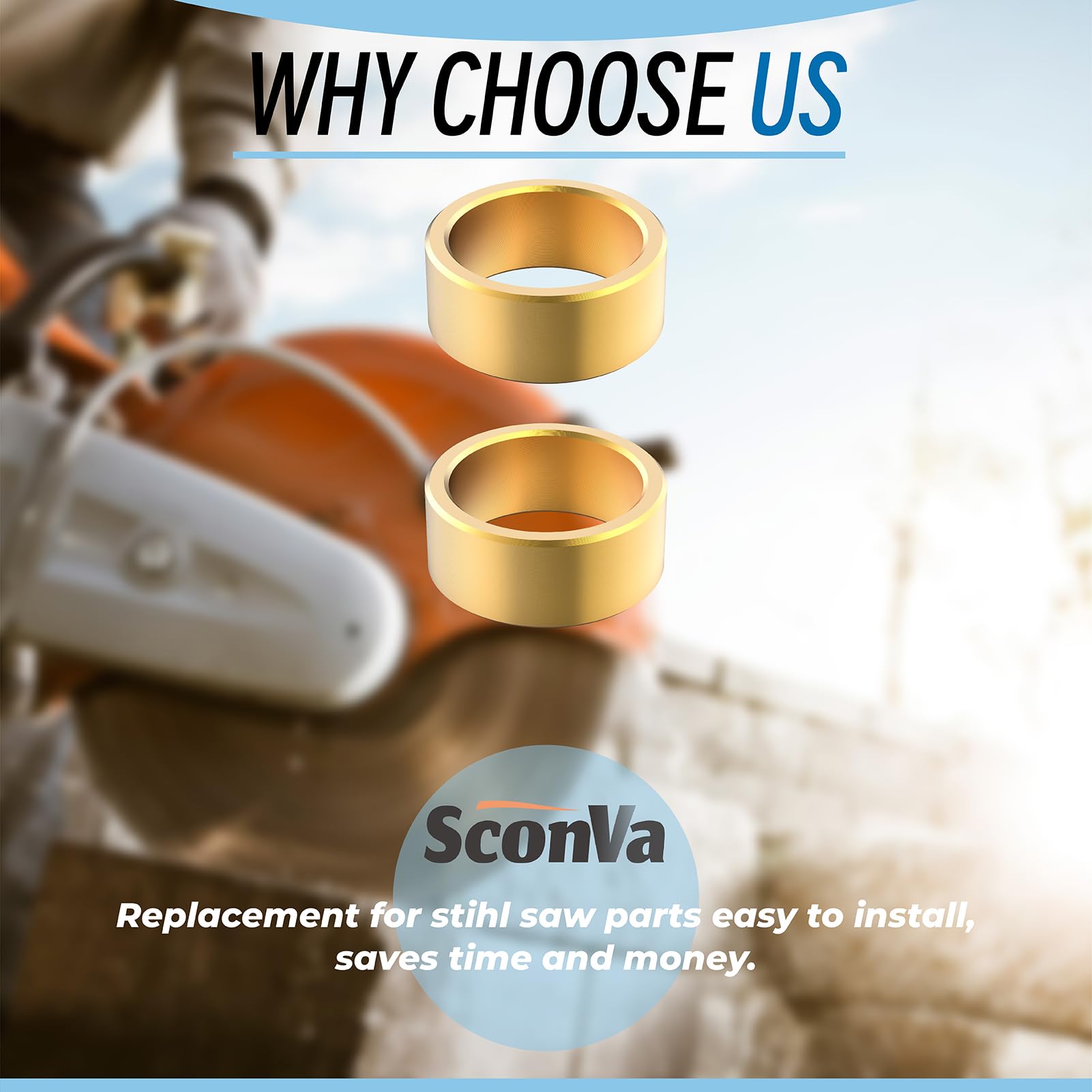 Sconva reducer ring in use provides steady alignment during cuts
