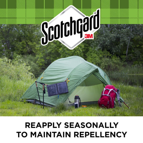 Scotchgard Heavy Duty Water Shield on nylon fabric boosts resistance.