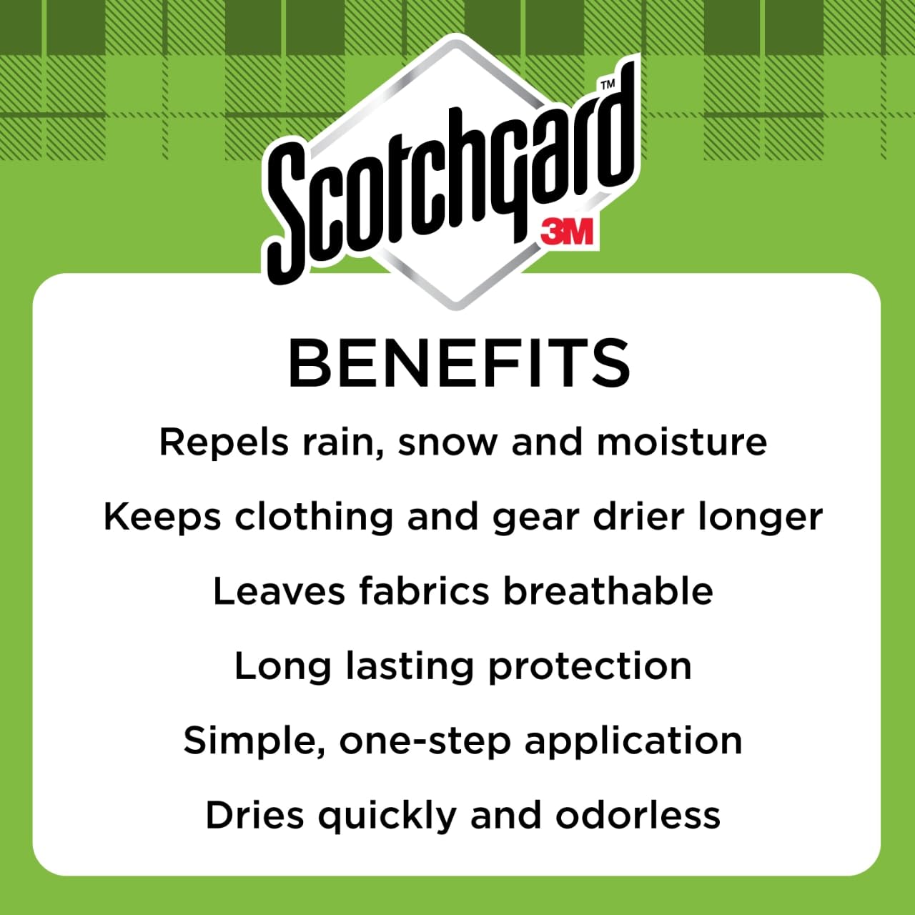 Scotchgard Water Shield on jacket demonstrates rain-ready protection for outdoor wear.