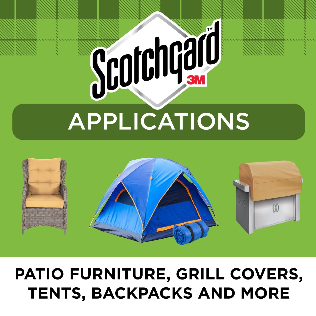 Scotchgard Water Shield on patio furniture for rain protection.