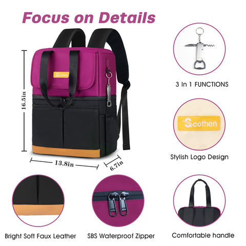 Large capacity with multiple pockets for bottles, snacks, and essentials.