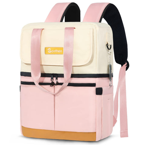 Scothen backpack cooler double-decker design for organized cold and warm items.
