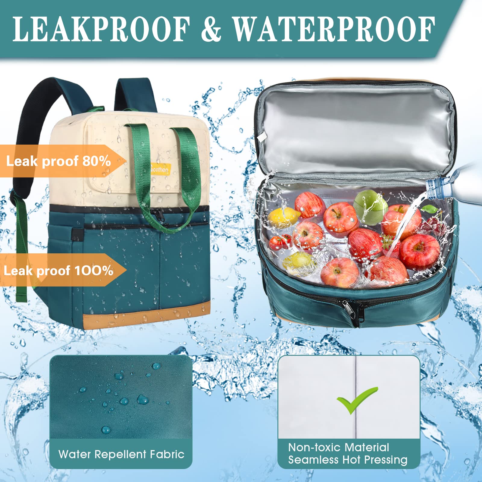 Upper hot and lower cold compartments for versatile meal packing