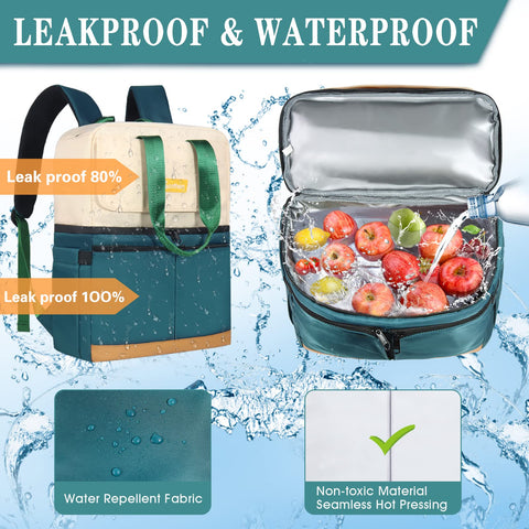 Upper hot and lower cold compartments for versatile meal packing