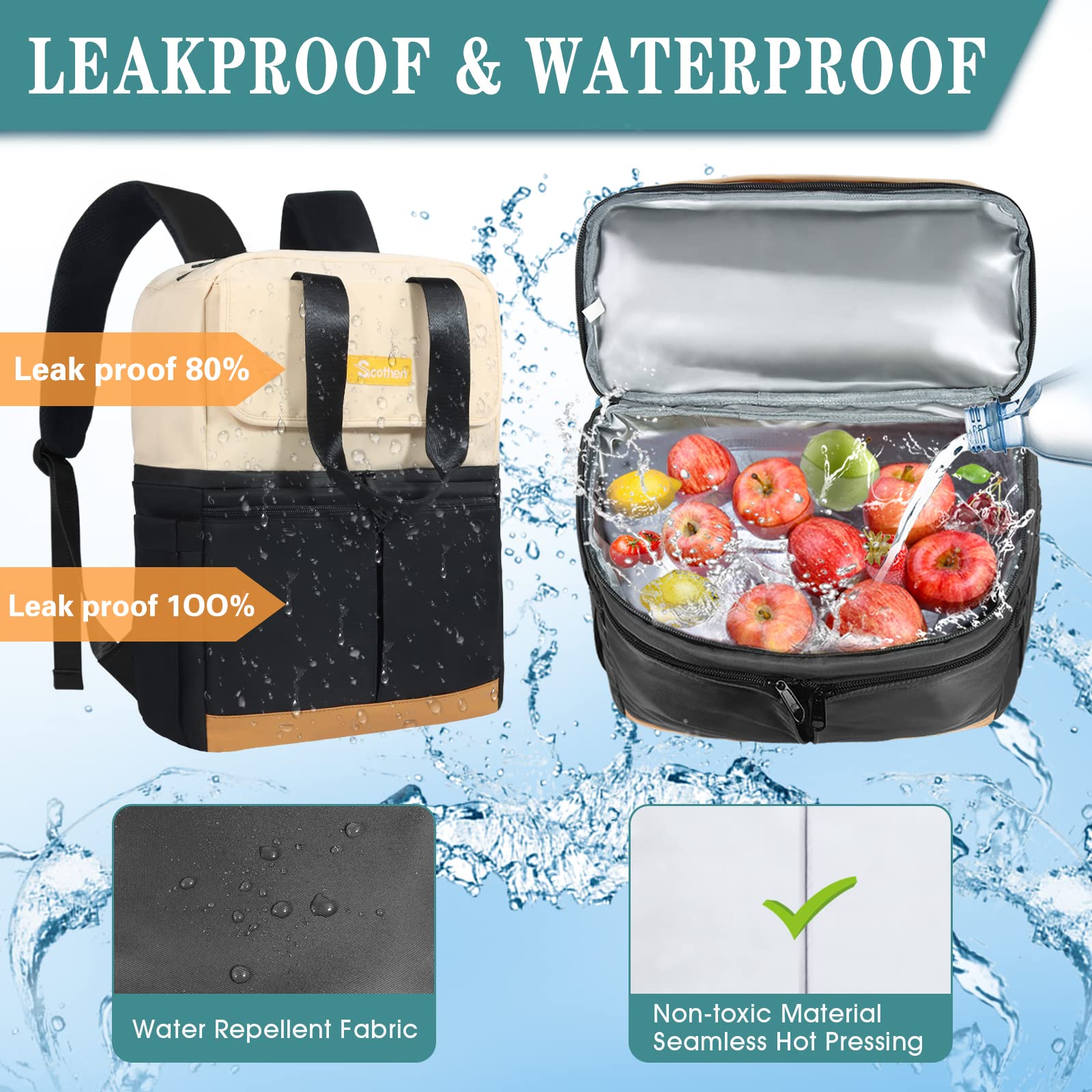 Scothen insulated compartments separate hot from cold items.