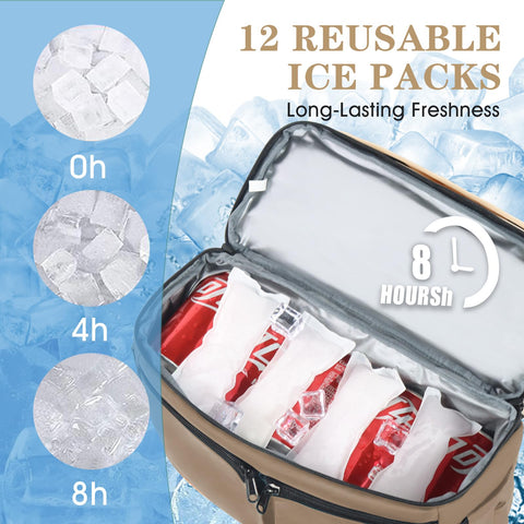 Scothen backpack cooler with ice packs preserves freshness for hours on the go.