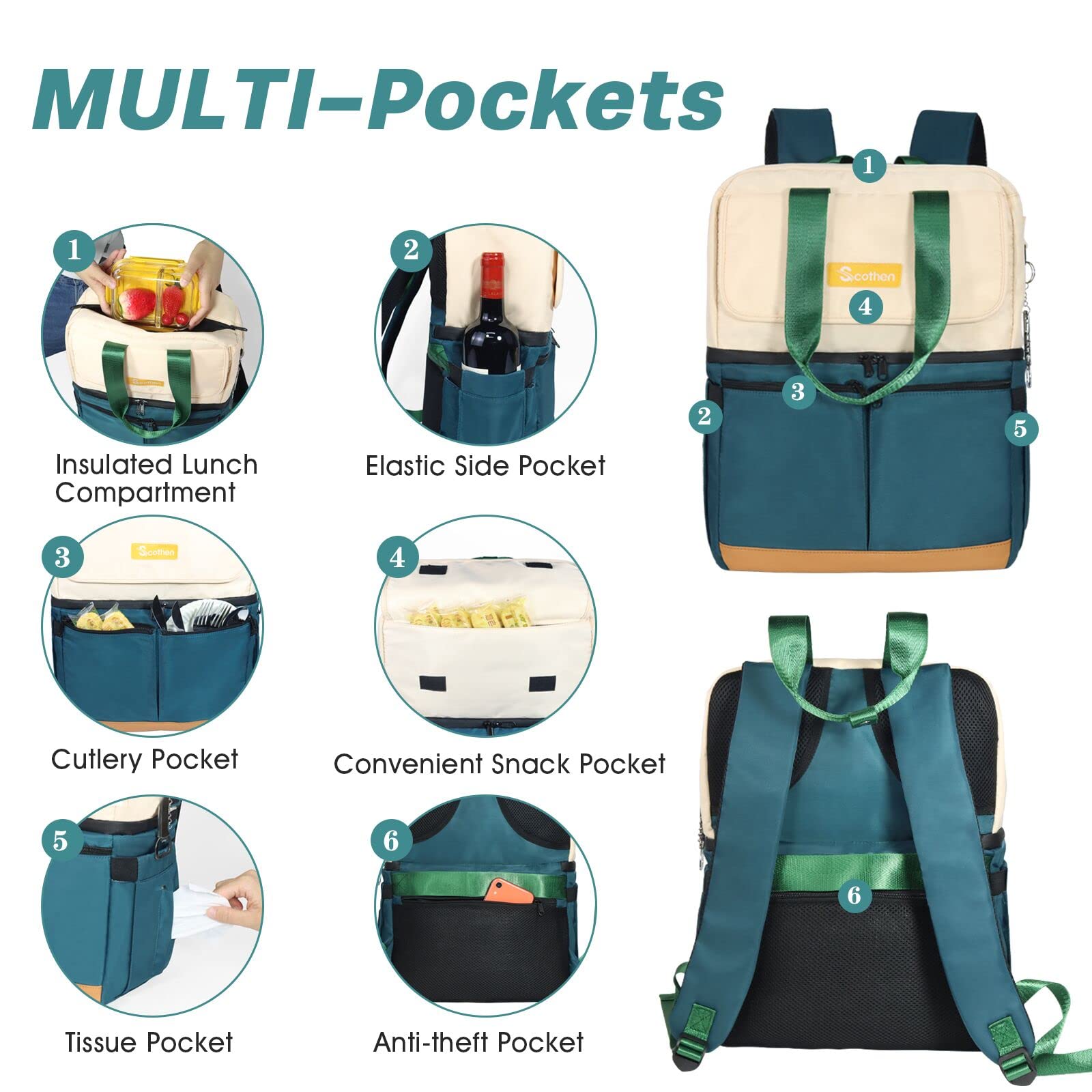 Convertible Scothen cooler backpack combines tote and backpack styles