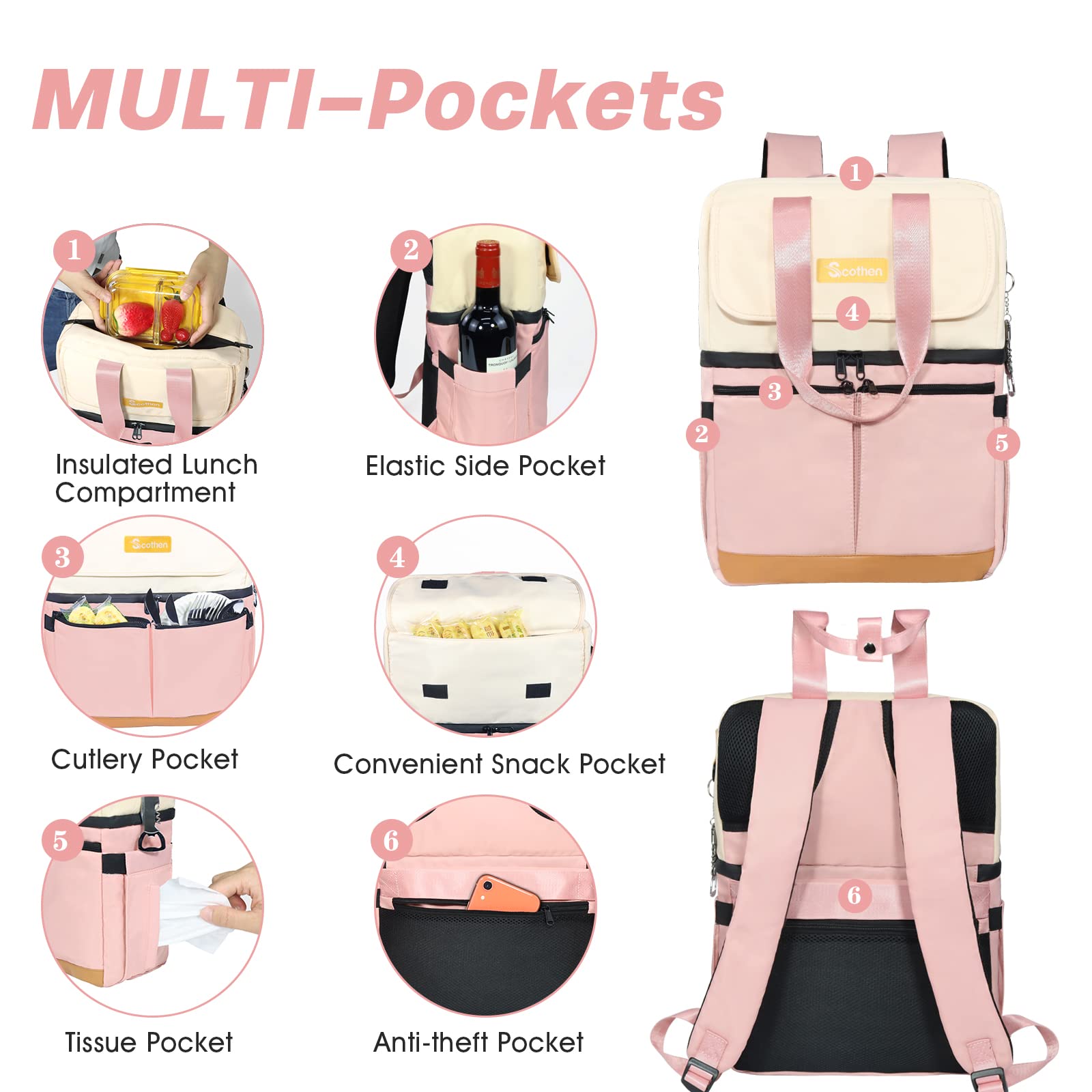 Scothen stylish tote-backpack hybrid blends fashion with practicality.