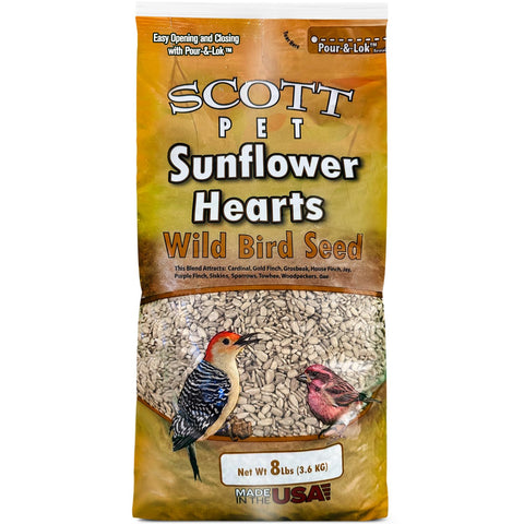 Scott Pet Wild Bird Seed Sunflower Hearts in a bag, hull-free for cleaner feeding