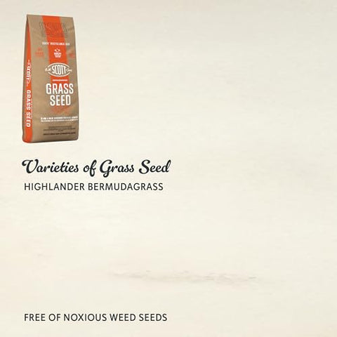 Scotts Bermudagrass seed in spreader ready for even application