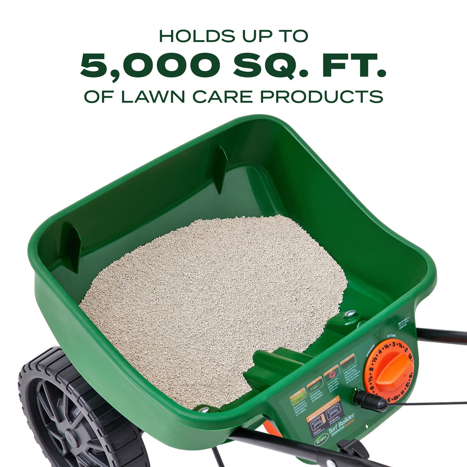 Scotts capacity up to 5,000 sq ft keeps multiple applications on one fill.