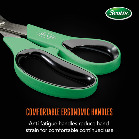 Scotts carbon steel blade for durability and sharp pruning performance.