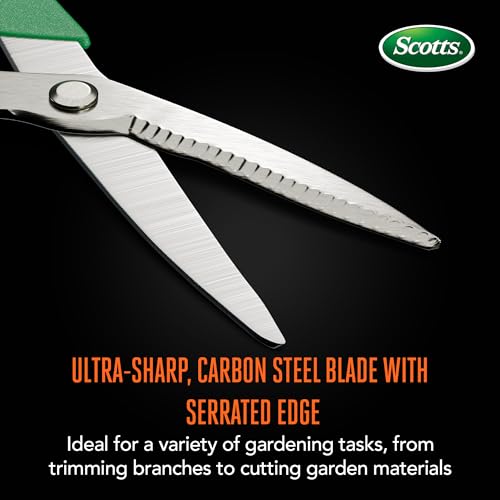 Scotts 8-inch design fits tight spaces in beds and borders.